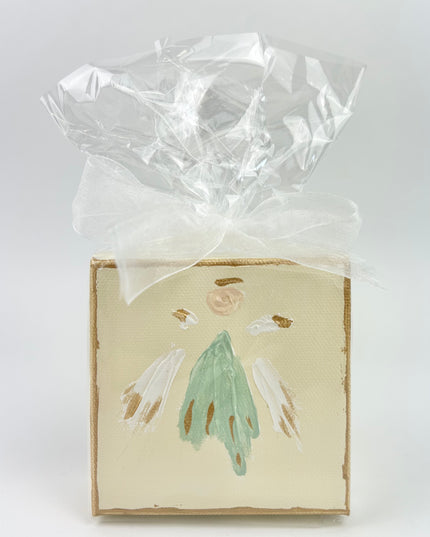 Angel Canvas Home Decor in Green/Cream at Wrapsody