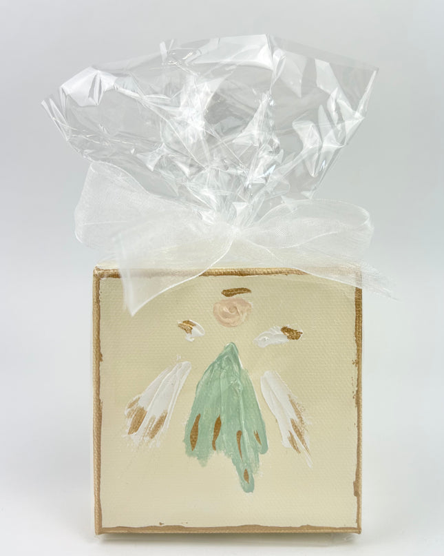 Angel Canvas Home Decor in Green/Cream at Wrapsody