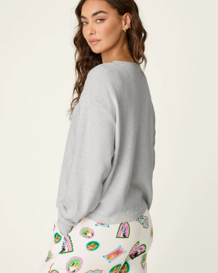 PJ Salvage Flannel Heather Cloud Shirt Loungewear in at Wrapsody