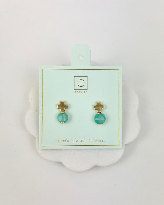 Enewton Signature Cross Stud Amazonite