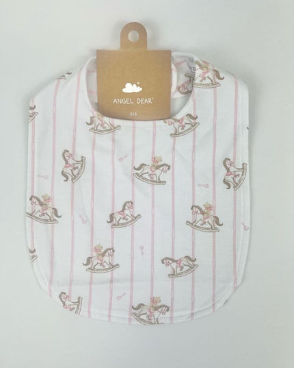 Rocking Horse Pink Feeding Bib Baby in at Wrapsody