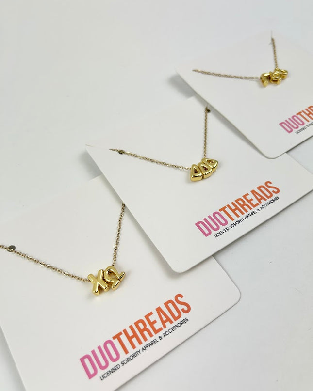 Sorority Bubble Letter Necklace Greek in at Wrapsody