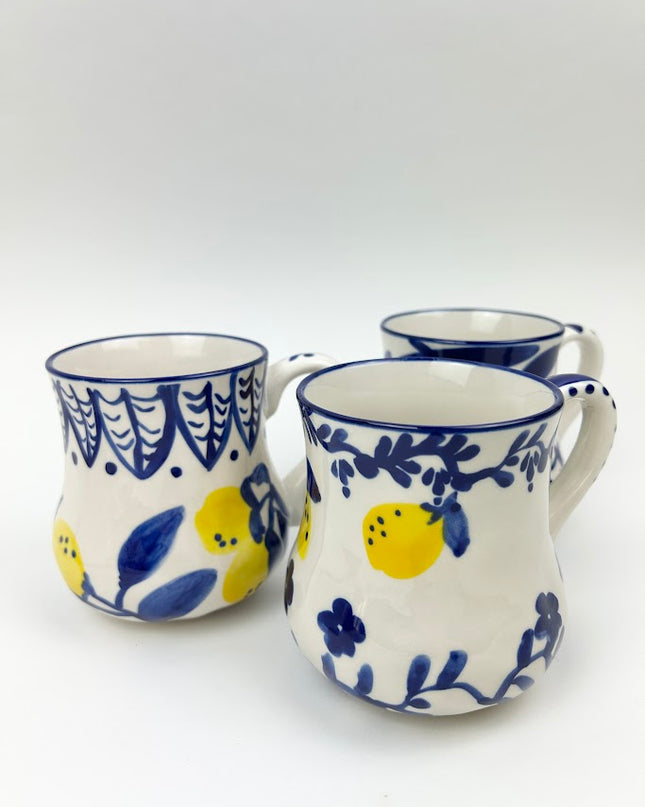 Stoneware Lemon Mugs Assorted Kitchen in at Wrapsody