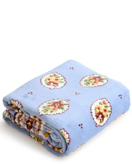 Vera Bradley Blue Leaf Plush Throw Blanket