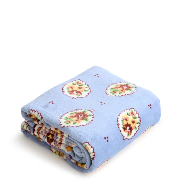 Vera Bradley Blue Leaf Plush Throw Blanket Blankets & Throws in at Wrapsody