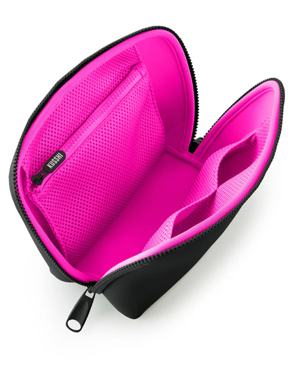 Neoprene Makeup Bag Black/Pink Travel Accessories in at Wrapsody