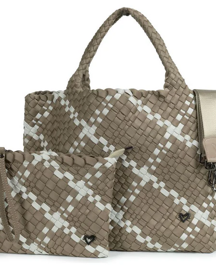 PreneLove London Large Woven - Buff & Grey Totes in  at Wrapsody