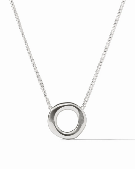 Julie Vos Wave Circle Delicate Necklace in Silver Necklaces in at Wrapsody