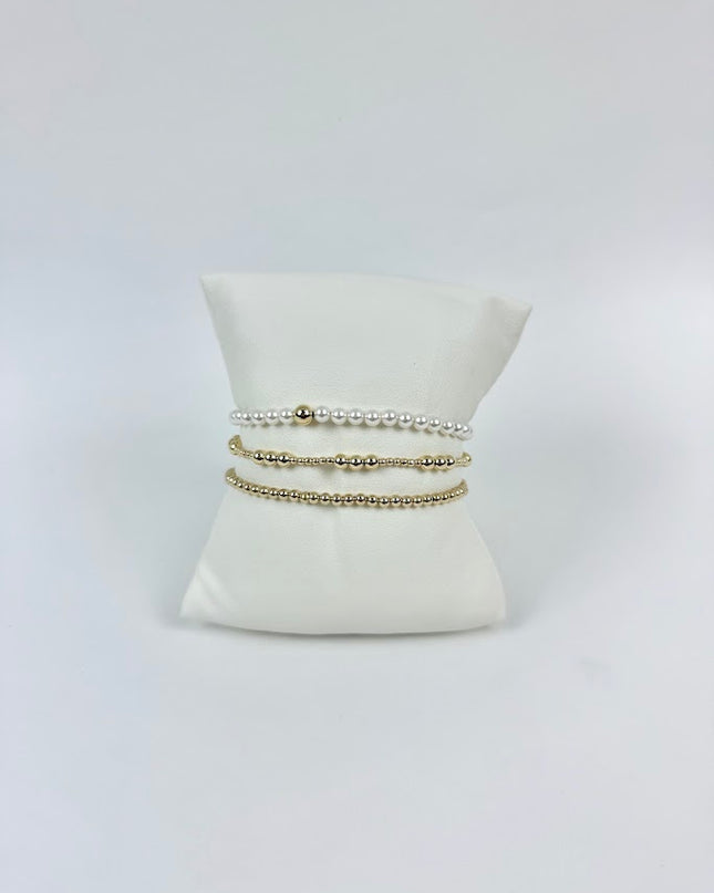 Enewton Classic Pearl & Gold Joy 4mm Bracelet Stack Bracelets in at Wrapsody