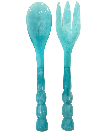 Laura Park Bermuda Blue Salad Servers Kitchen in at Wrapsody
