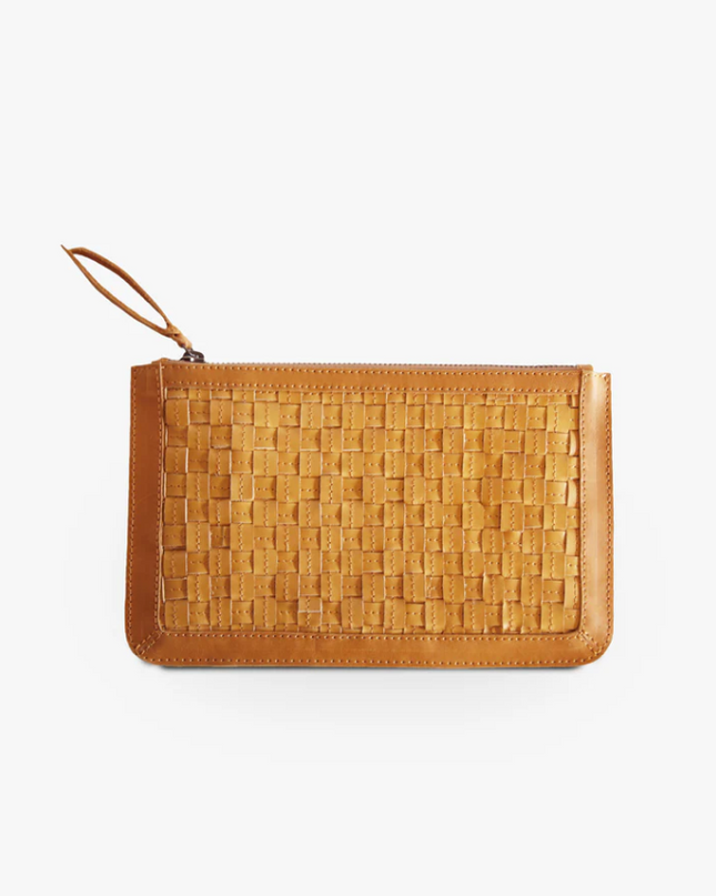 Able Basketweave Clutch in Cognac Clutches in  at Wrapsody