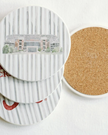 Alabama Striped Coasters Set of 4