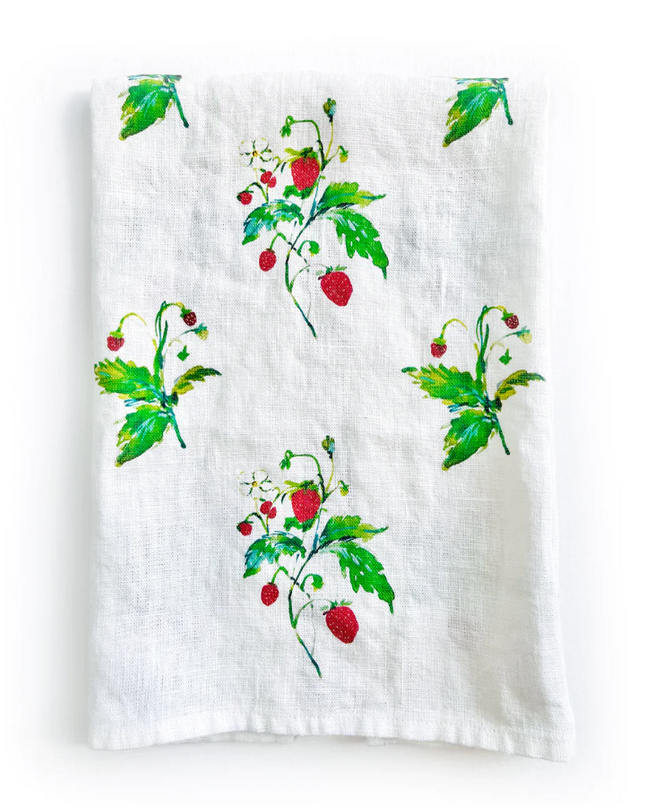 Hand Towel Wild Strawberries Kitchen Towels in  at Wrapsody