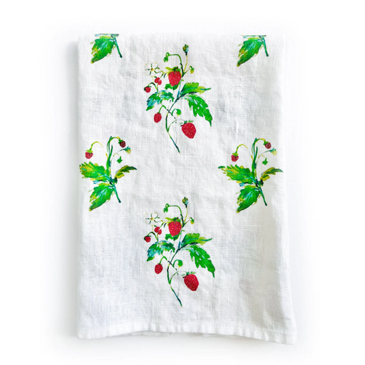 Hand Towel Wild Strawberries Kitchen Towels in  at Wrapsody