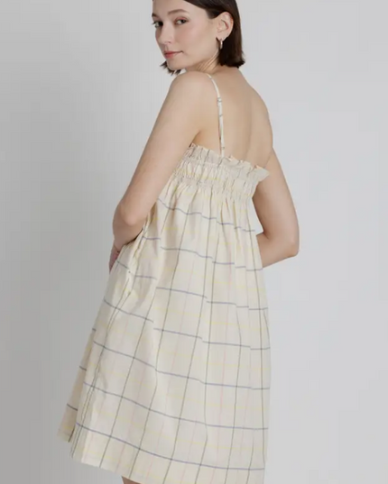 Multicolor Grid Print Mini Dress Dresses in at Wrapsody