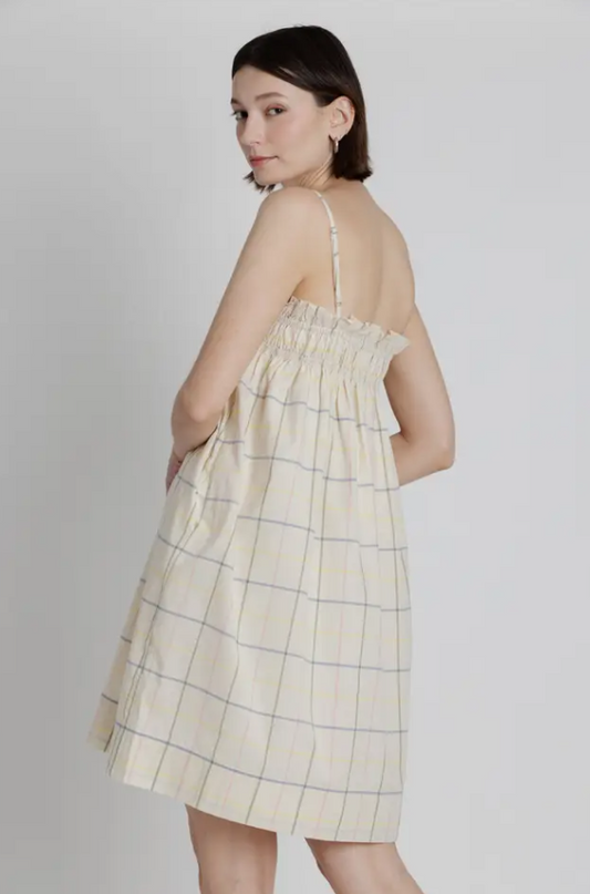 Multicolor Grid Print Mini Dress Dresses in at Wrapsody