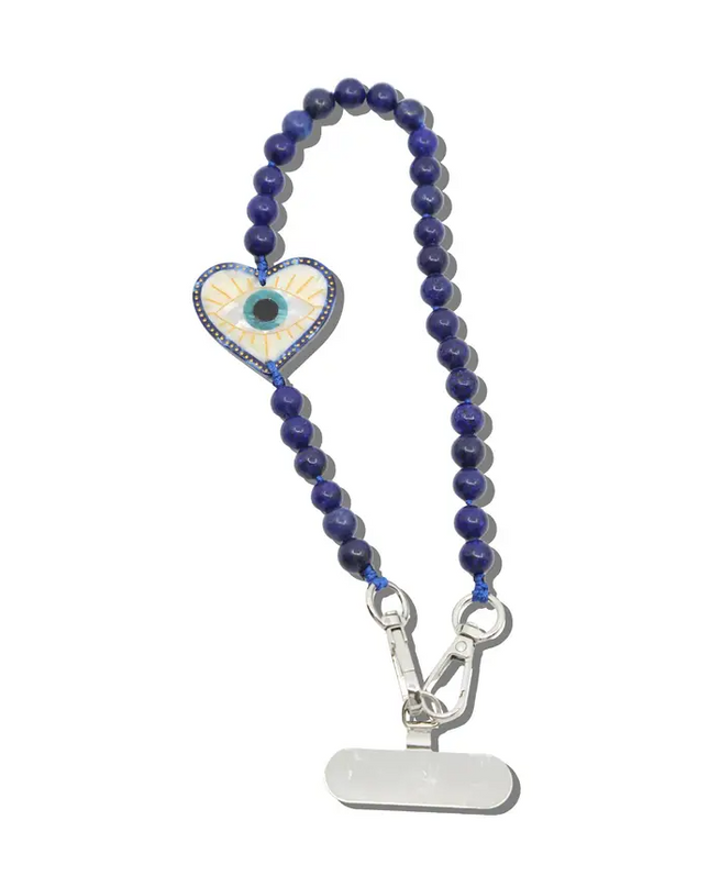 Solar Eclipse Coastal Lucky Eye Phone Chain Bracelet Travel Accessories in at Wrapsody
