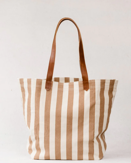 Able Mandrell Market Tote - Natural/Whiskey Totes in  at Wrapsody