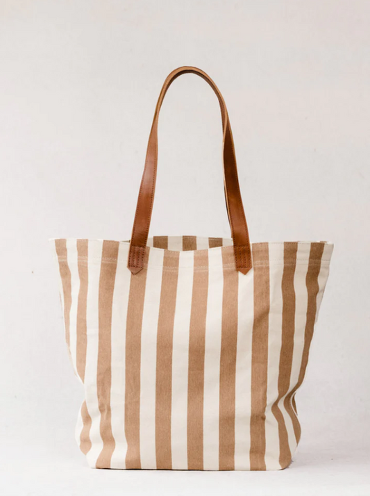 Able Mandrell Market Tote - Natural/Whiskey Totes in  at Wrapsody