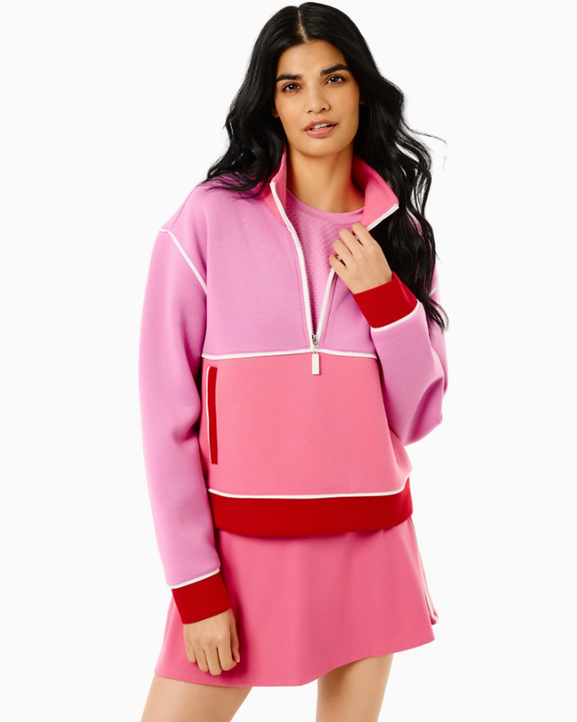 Breakpoint Quarter Zip Pullover in Orchid/Rose/Cherry Activewear in S at Wrapsody