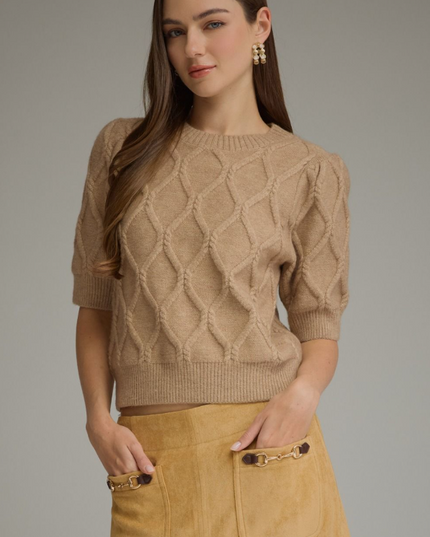 Cable Knit Oatmeal Sweater