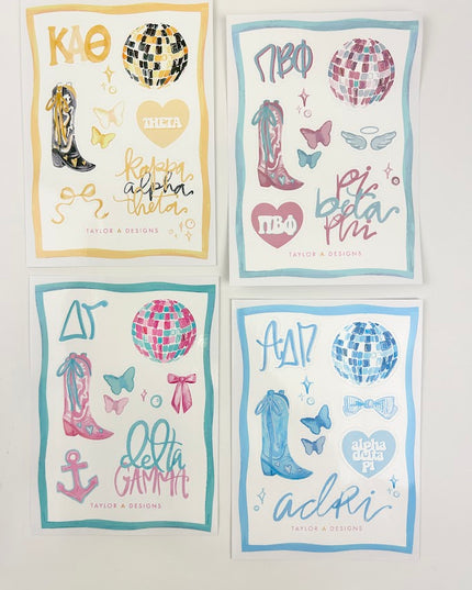 Vinyl Sticker Sheet Greek in Alpha Chi Omega at Wrapsody