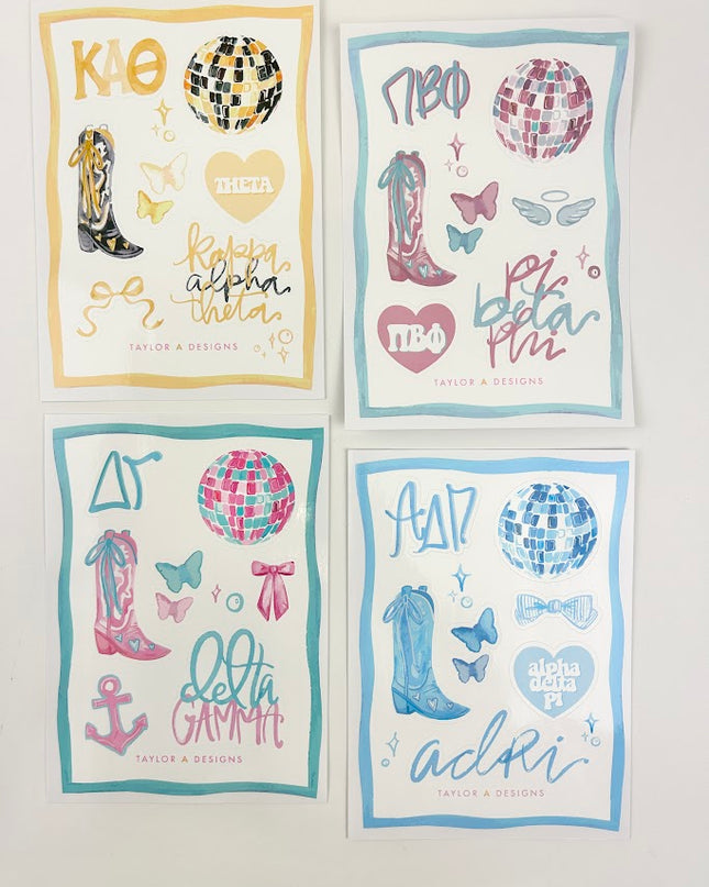 Vinyl Sticker Sheet Greek in Alpha Chi Omega at Wrapsody