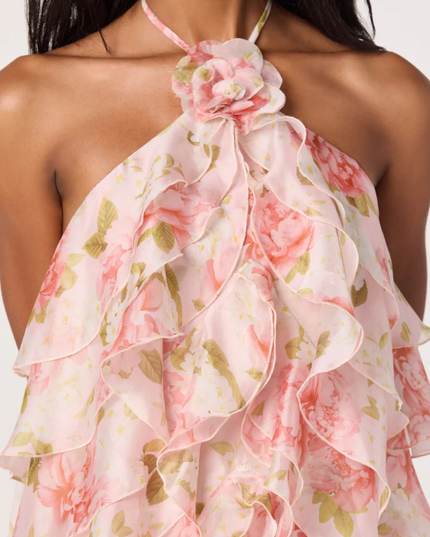 Ofra Floral Blush Mini Dress Dresses in at Wrapsody