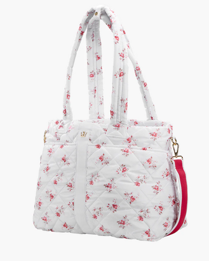 Oliver Thomas Wanderlust Tote White Rose Print/White Stripe Totes in at Wrapsody