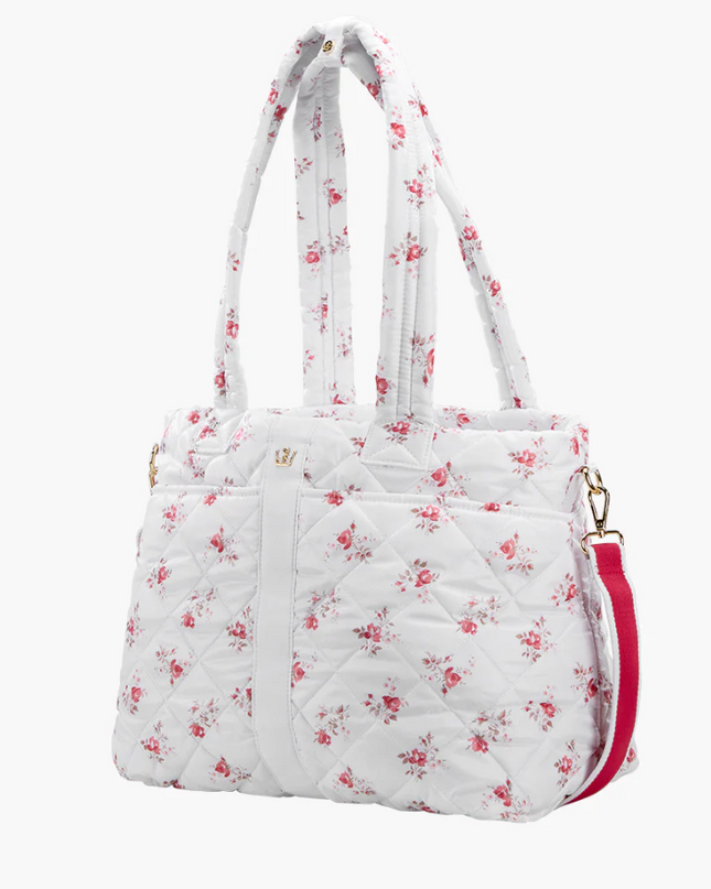 Oliver Thomas Wanderlust Tote White Rose Print/White Stripe Totes in at Wrapsody