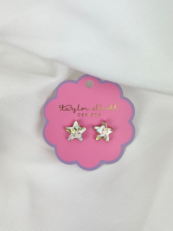 Confetti Acrylic Star Studs Earrings in at Wrapsody