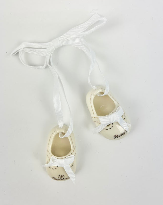 White Baby Shoes Ornament Home Decor in  at Wrapsody