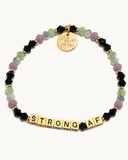 Little Word Project Strong AF Gold Bracelet S/M Bracelets in  at Wrapsody