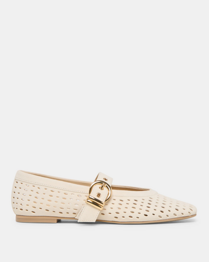 Mikel Suede Creme Flats Shoes in 6 at Wrapsody