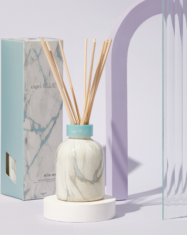 Capri Blue Modern Marble Diffuser in Blue Jean Scents in  at Wrapsody