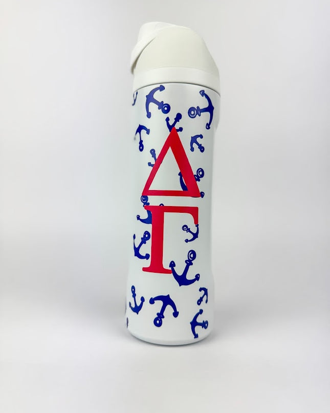 Sorority Flip-Top Water Bottle Greek in Delta Gamma at Wrapsody