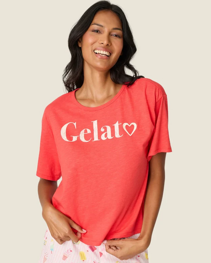 PJ Salvage Playful Prints Hibiscus Top Loungewear in S at Wrapsody