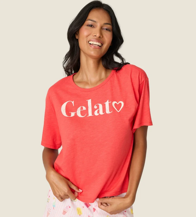 PJ Salvage Playful Prints Hibiscus Top Loungewear in S at Wrapsody