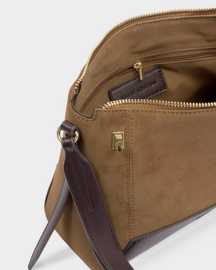 Charlbury Crossbody Bag in Caramel Suedette/Bitter