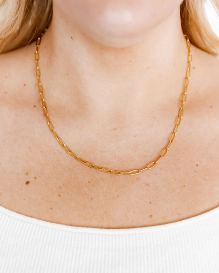 Palmer Paperclip Gold Necklace