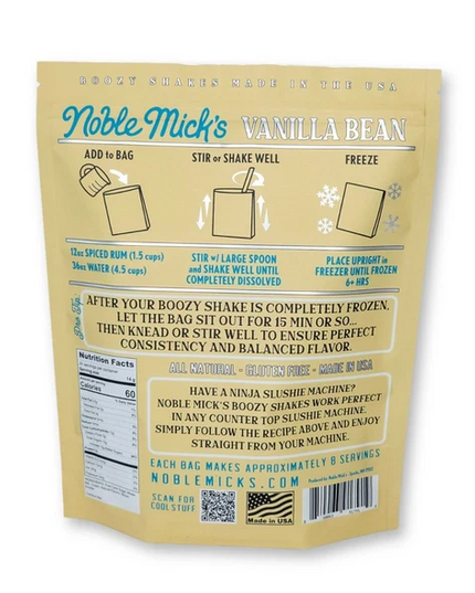 Noble Mick's Vanilla Bean Frozen Boozy Milkshake Mix