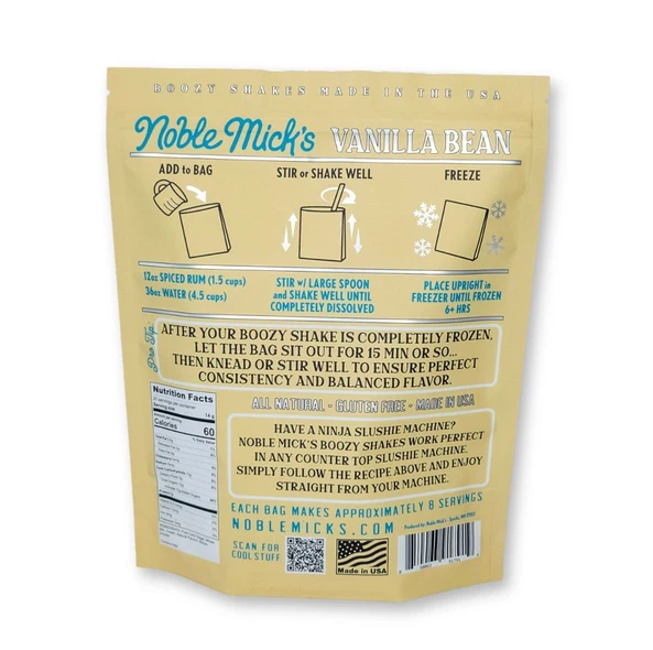 Noble Mick's Vanilla Bean Frozen Boozy Milkshake Mix