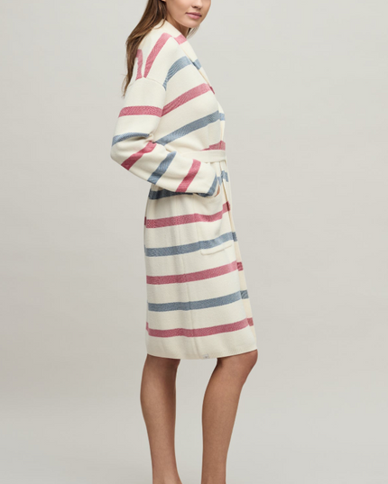 Barefoot Dreams Cotton Stripe Cream Multi Robe