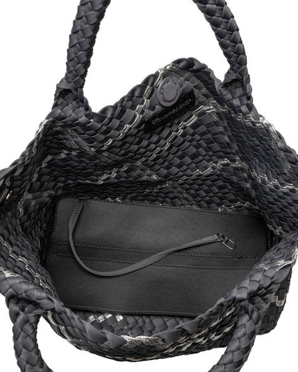 PreneLove London Large Woven - Charcoal & Metallic Totes in  at Wrapsody