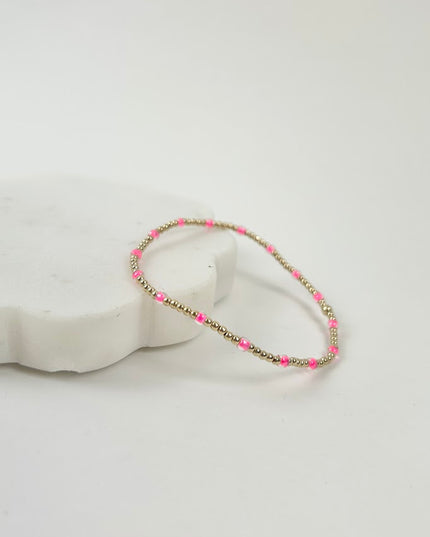 Beaded Blondes Poppi Dainty Hot Pink Bracelet Bracelets in at Wrapsody