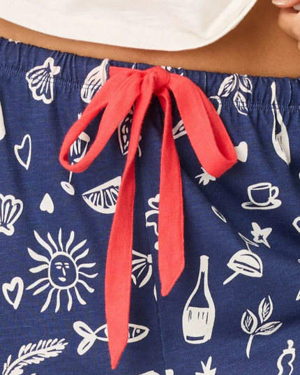 PJ Salvage Playful Prints Navy Pants Loungewear in at Wrapsody
