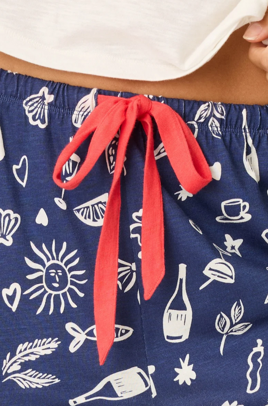PJ Salvage Playful Prints Navy Pants Loungewear in at Wrapsody