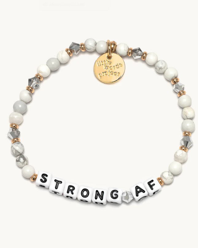 Little Word Project Strong AF Bracelet M/L Bracelets in  at Wrapsody