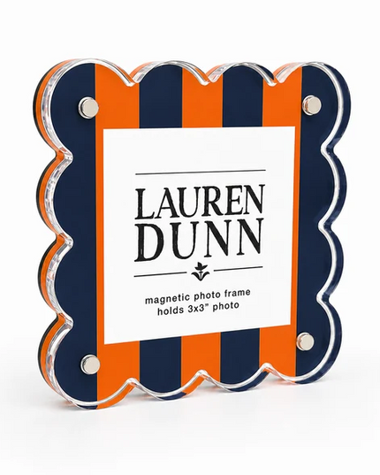 Acrylic Scalloped Frame Orange/Navy Picture Frames in at Wrapsody