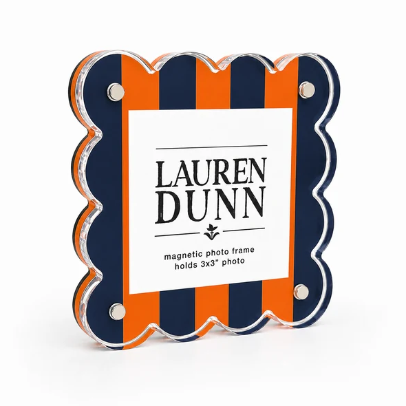 Acrylic Scalloped Frame Orange/Navy Picture Frames in at Wrapsody